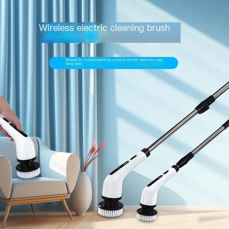 Extendable Wireless Electric Cleaning Brush Set (One Set)